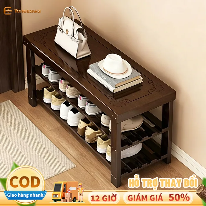 Kệ giày dép gỗ thông Decor Giá để giày dép lắp ghép dễ dàng chống ẩm mốc  mối mọt