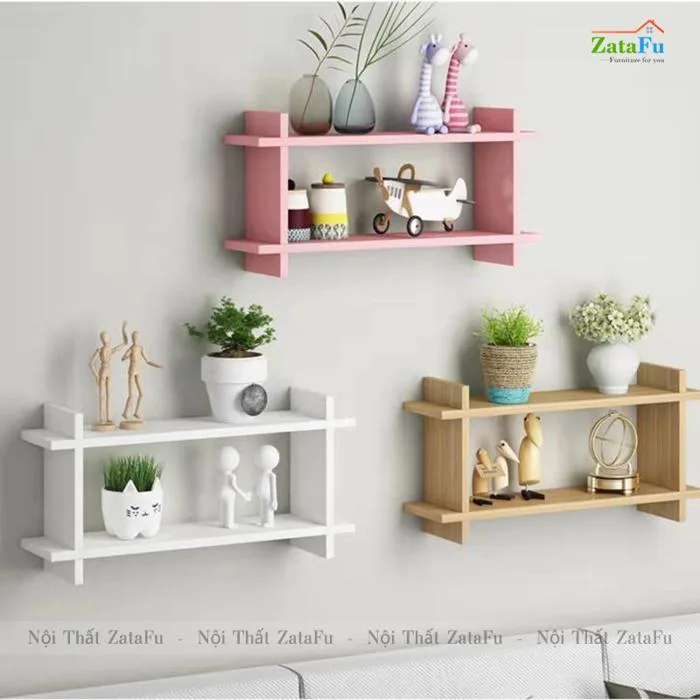 Kệ gỗ mini hình thang decor gắn tường xinh xắn KTT-113 | ZataFu