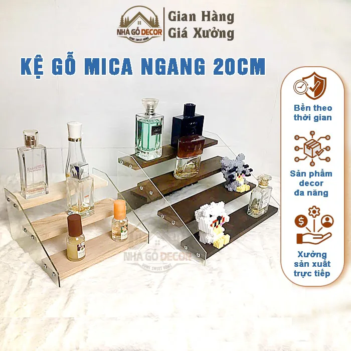 Kệ mica gỗ trưng bày mô hình giá tốt tại xưởng. Cung cấp sỉ&lẻ, khắc logo