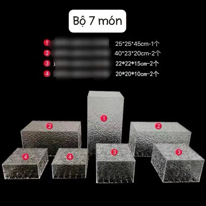 Bộ 7 Khay Kệ Mica Acrylic LOẠI DÀY Trưng Bày Bánh Trang Trí Sinh Nhật,  Tiệc, Gallery, Decor Nhà Hàng | Shopee Việt Nam