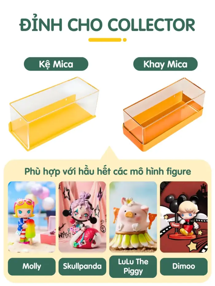 Kệ mica trong suốt pegboard | Kệ để mô hình popmart, bearbrick, figure mini  | Khay decor trưng bày chống bụi Dola Home | Lazada Việt Nam