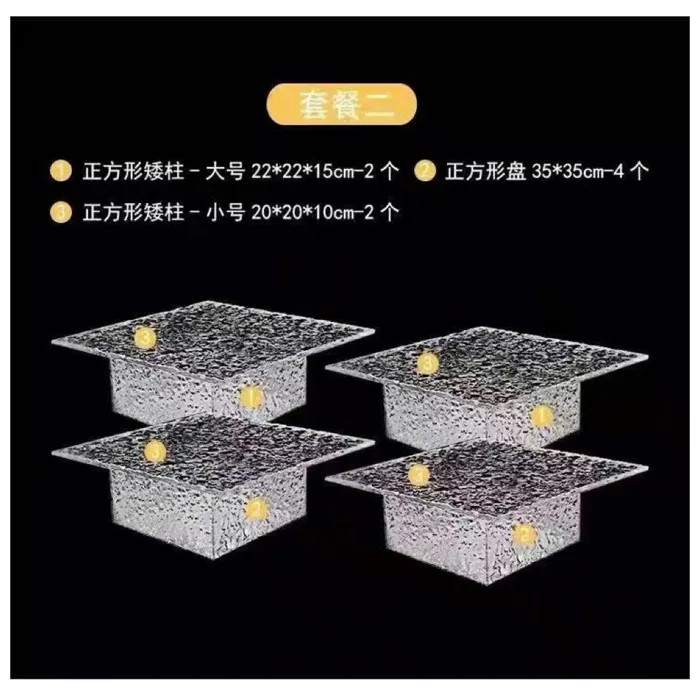 Bộ 7 Khay Kệ Mica Acrylic LOẠI DÀY Trưng Bày Bánh Trang Trí Sinh Nhật,  Tiệc, Gallery, Decor Nhà Hàng | Shopee Việt Nam