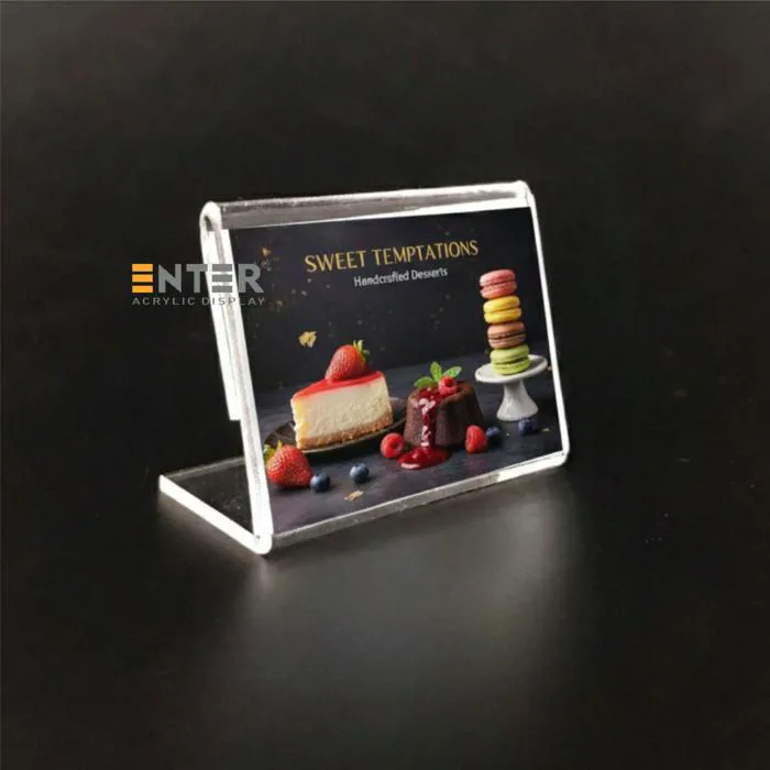 Kệ mica 1 mặt Enter, Standee mica để bàn, Bảng QR Code, Acrylic Holder