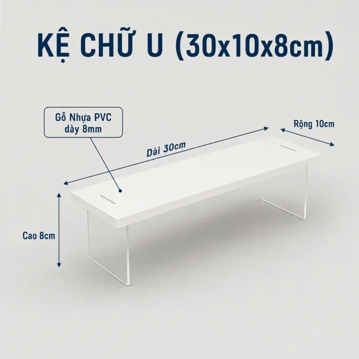 TỰ LẮP] Kệ Mica Chữ U Trưng Bày Sản Phẩm Khay Mica Decor Mỹ Phẩm Phụ Kiện  Livestream Mô Hình Bày Biện Bán Hàng | Shopee Việt Nam