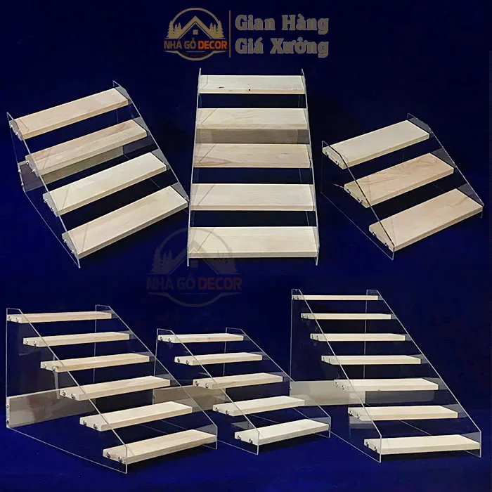 Kệ mica gỗ trưng bày mô hình giá tốt tại xưởng. Cung cấp sỉ&lẻ, khắc logo