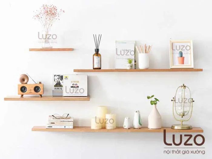 Kệ thanh ngang treo tường - kệ sách treo tường - kệ decor treo tường