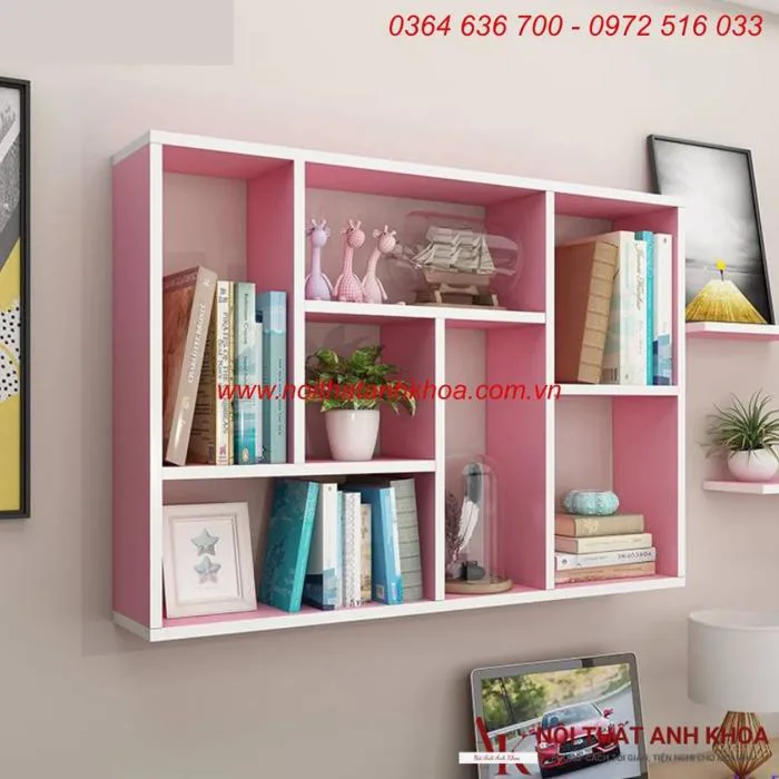 Kệ Sách Treo Tường Gỗ MDF Đẹp, Đa Dạng Mẫu Mã | Anh Khoa