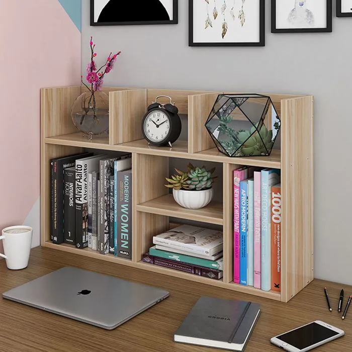 Kệ sách gỗ để bàn kệ sách mini Akane - Vân Sồi
