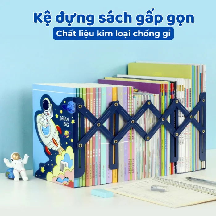 Kệ sách để bàn đa năng gấp gọn thiết kế 3 ngăn bằng thép dày 0,9mm chịu lực  tốt chắc chắn tiện lợi an toàn khi sử dụng