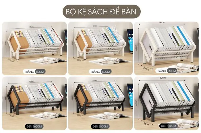 Kệ sách để bàn làm việc bàn học giá sách mini để bàn tối giản