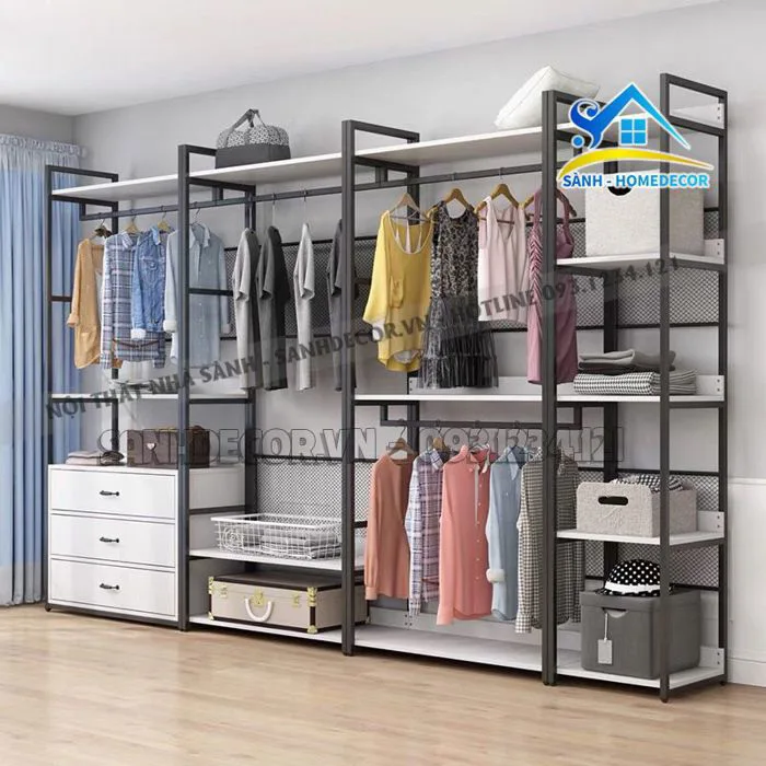 Kệ Treo Quần Áo Khung Sắt Sơn Tĩnh Điện Cao Cấp - Kqa09 – Sành decor