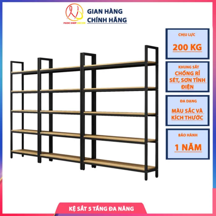 Kệ sắt 5 tầng đa năng trưng bày chắc chắn, giá kê sản phẩm tiện ích thông  minh khung sắt sơn tĩnh điện NGỌC DIỆP DECOR | Lazada Việt Nam