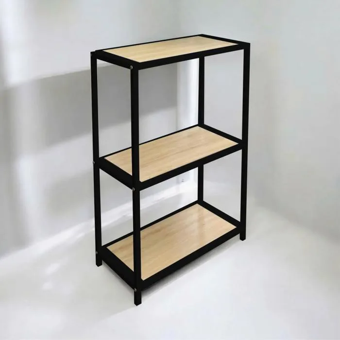 Kệ sắt 3 tầng Enter KG8090-3 80x30x90cm, Kệ đa năng nâng hạ tầng, Kệ sắt  tầng gỗ, Giá sắt