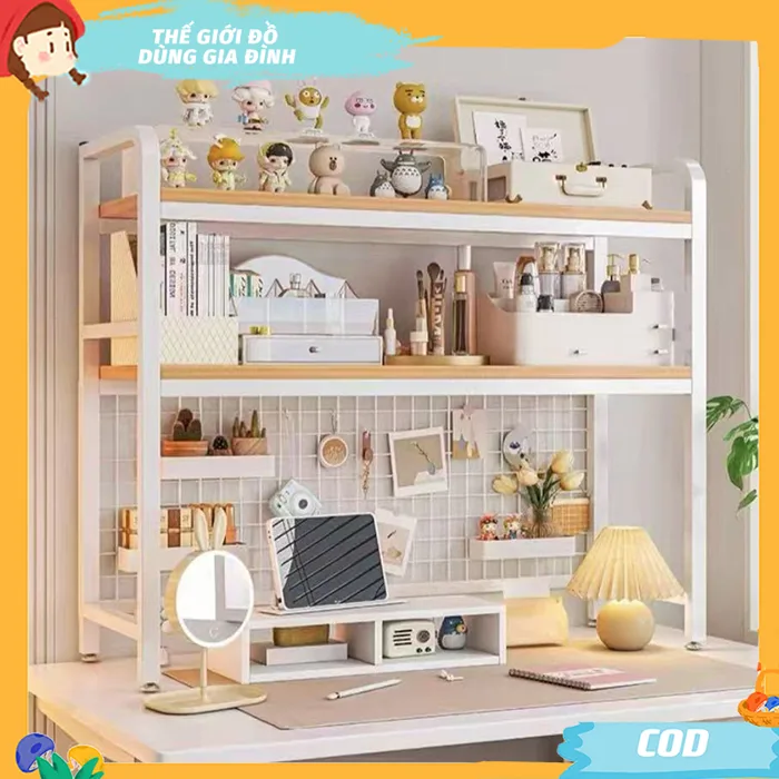 Giá sách để bàn Kệ decor khung sắt lưới treo sơn tĩnh điện Giá Để Đồ Bàn  Học tiết kiệm không gian