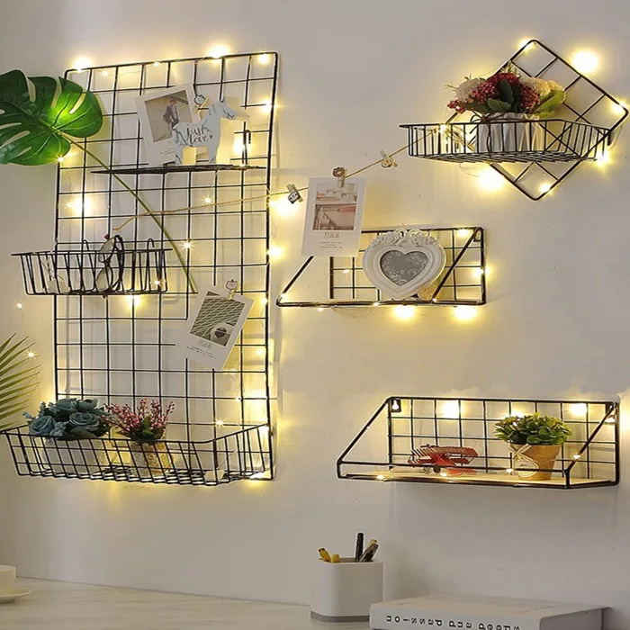 Khung Lưới Thép Trang Trí Phòng Ngủ Góc Học Tập, Tấm Lưới Thép Decor Size  35cm, 45cm- Tặng Kèm Đinh Treo