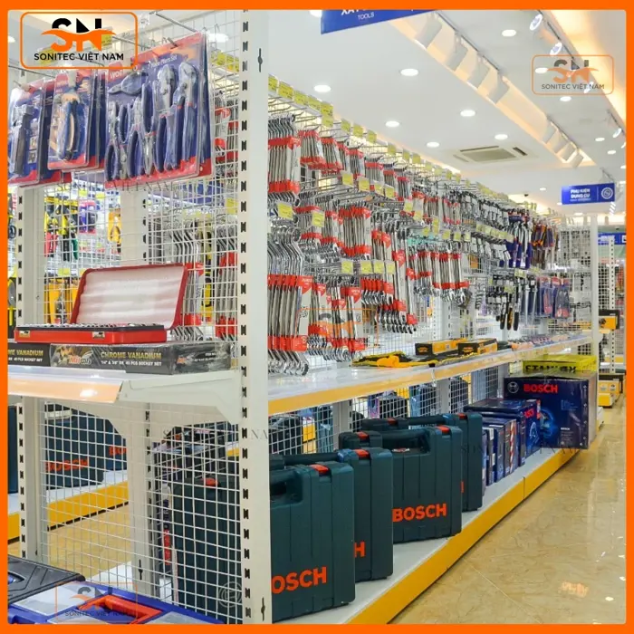 Kệ sắt lưới siêu thị chính hãng, giá tốt - Giá kệ Sonitec