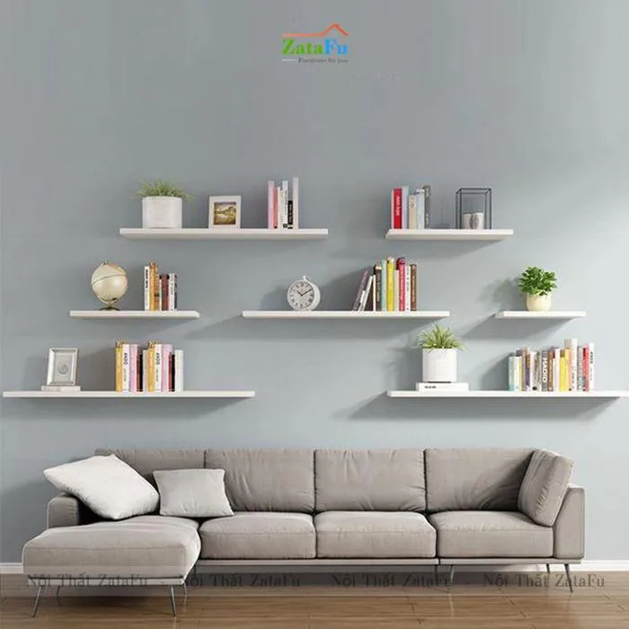 Kệ treo tường gỗ decor phòng ván rộng 15cm nhiều kích thước mẫu 3 KTT-95