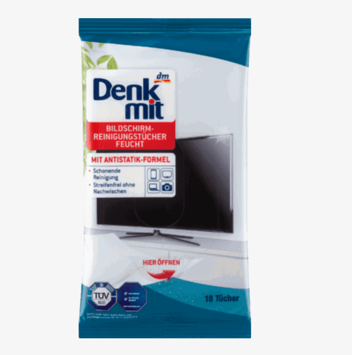 Khăn giấy lau màn hình máy tính, điện thoại Denkmit, 18 tờ