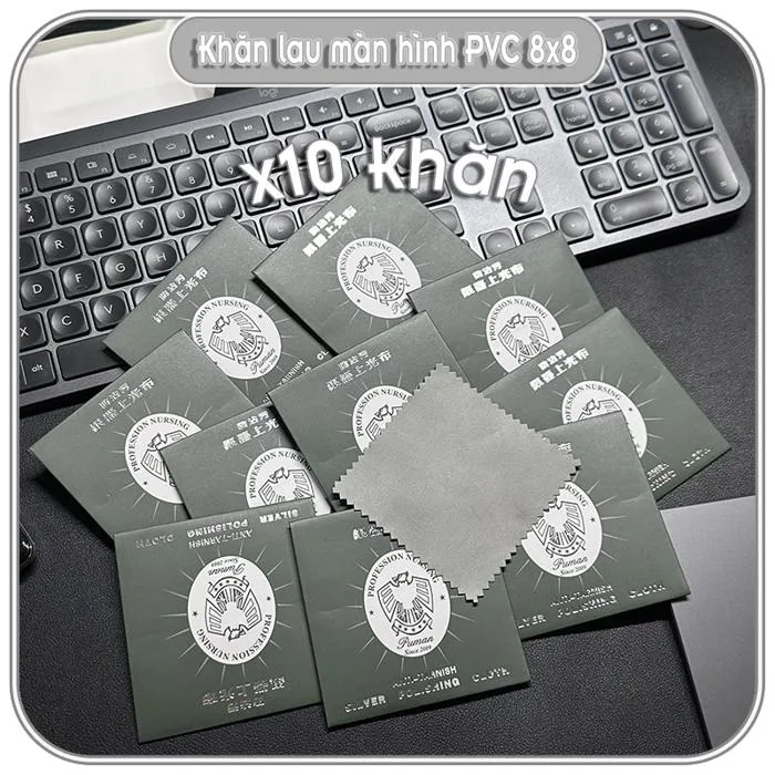 Khăn mịn PVC lau màn hình điện thoại 8x8cm