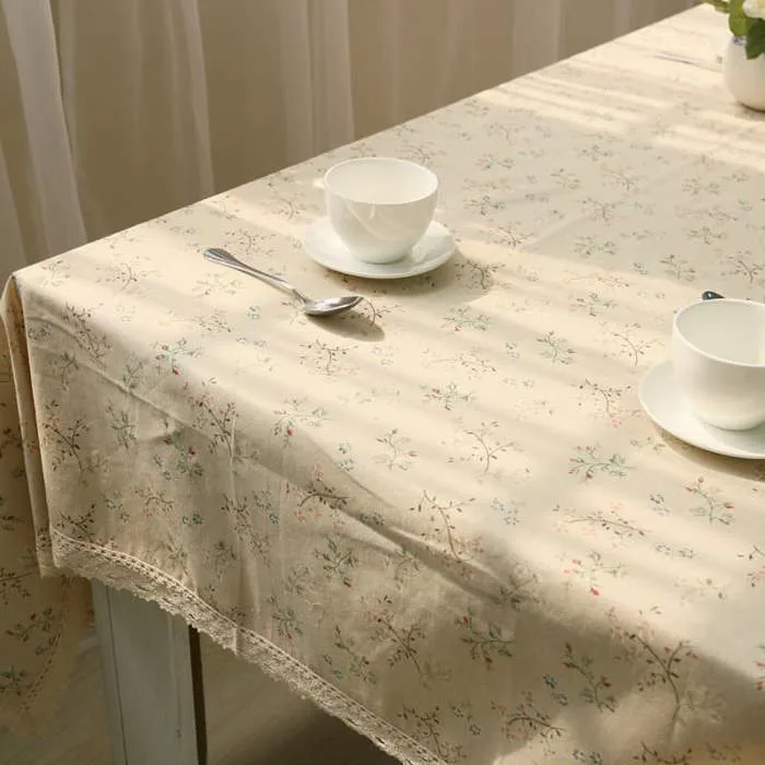 Khăn trải bàn trà hoa nhỏ vintage bằng vải cotton HYQ3399 | Flexhouse VN
