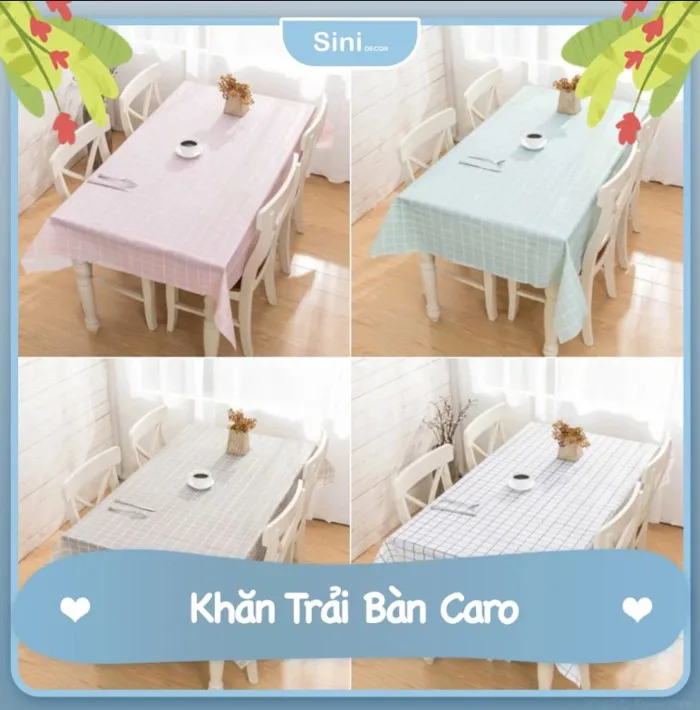Khăn Trải Bàn Decor - Chất Liệu PVC Không Thấm Nước, Thảm Picnic Chống Nước  - Sini Decor - Phụ Kiện Trang Trí Sinh Nhật TPHCM