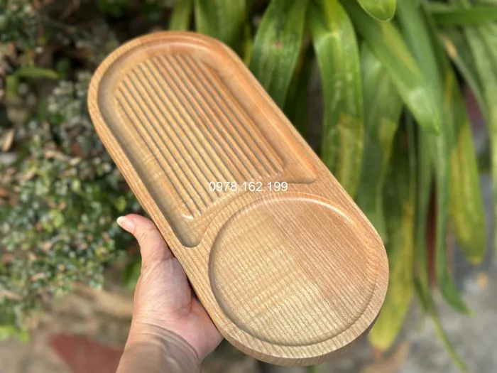 Khay gỗ decor hình oval