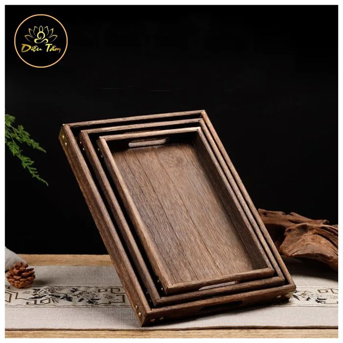 Khay gỗ decor dùng để đựng khay gỗ đựng đồ ăn,lư xông trầm, lư đốt trầm  hương đồ đốt trầm phong thủy shop Diệu Tâm | Diệu Tâm