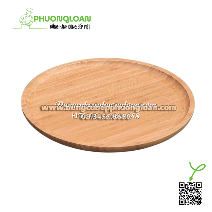 Khay gỗ tre Decor tròn 30x2cm - Phương Loan
