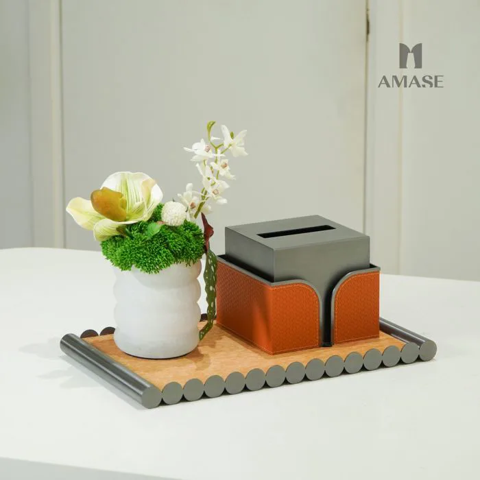 Khay Decor Lông ngựa Phối Viền Thép