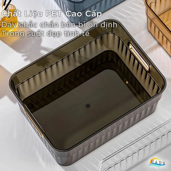 Khay Đựng Mỹ Phẩm Để Bàn CCKO, Nhựa PET Trong Suốt, Đa Năng, 29x20cm, Nhiều  Màu