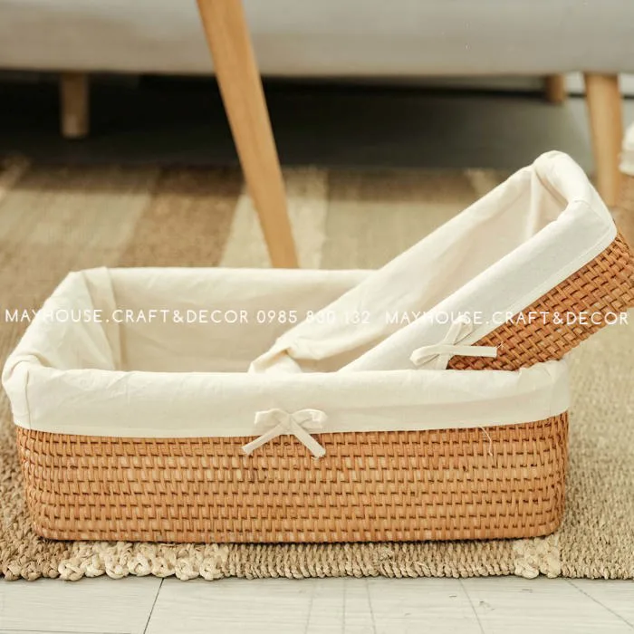 Khay mây chữ nhật đựng đồ tiện dụng đầy đủ kích thước