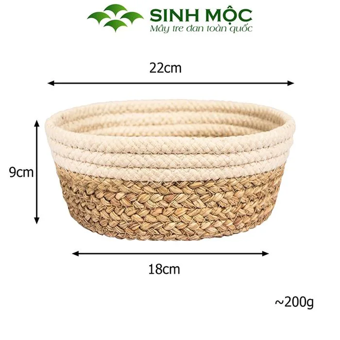 Giá xưởng] Khay cói, khay đựng bánh kẹo, hoa quả, decor nhà bếp, decor bàn  ăn, cói decor Sinh Mộc - M1024