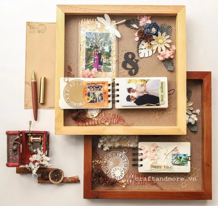 Khung ảnh handmade trang trí, dán hình theo yêu cầu Craft & More Vietnam