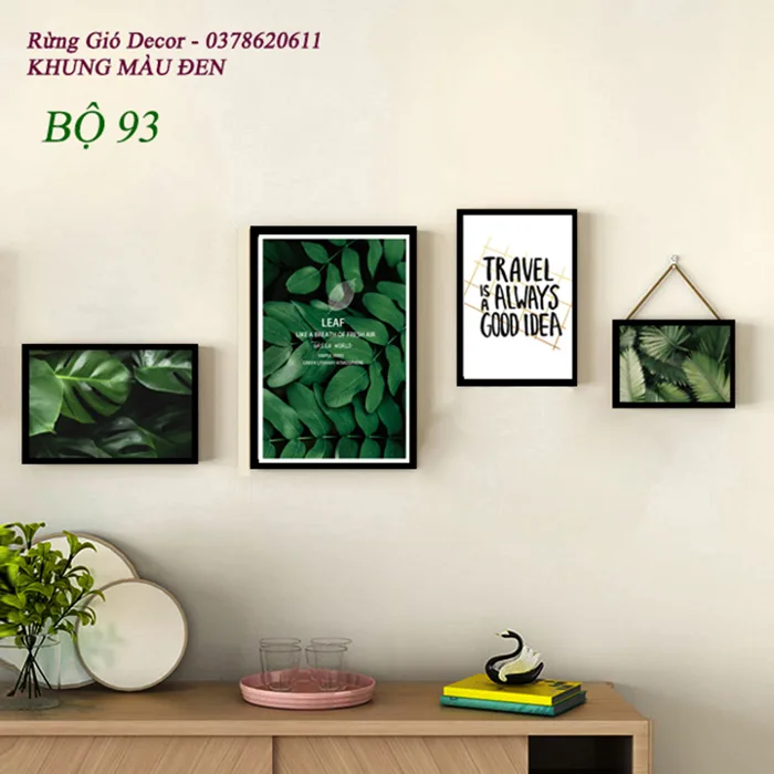 Khung ảnh treo tường hình lá xanh