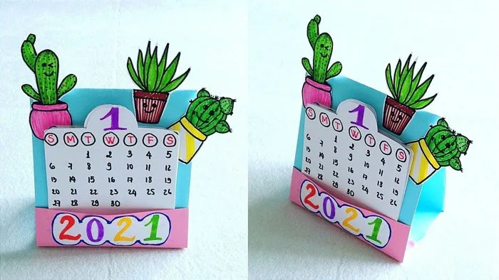 Cách làm lịch để bàn dễ thương - How to make a cute desk calendar - diy  calendar - YouTube