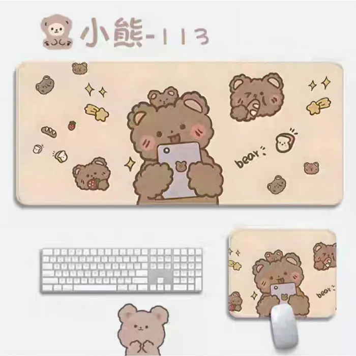 Lót Chuột Hình Gấu Teddy Dễ Thương full size Pad Chuột Cỡ Lớn Chống Trượt  Decor Bàn Học Gaming