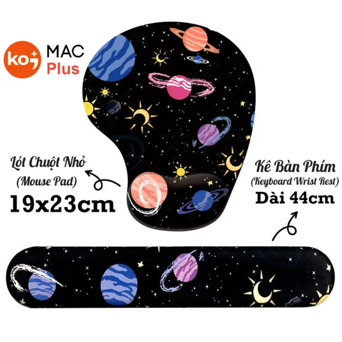 Bộ Lót Chuột Kê Tay Bàn Phím Có Đệm Silicon Galaxy Anime Bear ( Mousepad  Cute Girl Mèo Cực Xinh Decor Giá Rẻ Học Sinh ) Lót Bàn Phím Thời Trang Dễ
