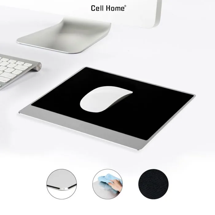 Lót chuột nhôm phủ da cao cấp chống trượt lót chuột văn phòng sang trọng  cho góc set-up bàn làm việc