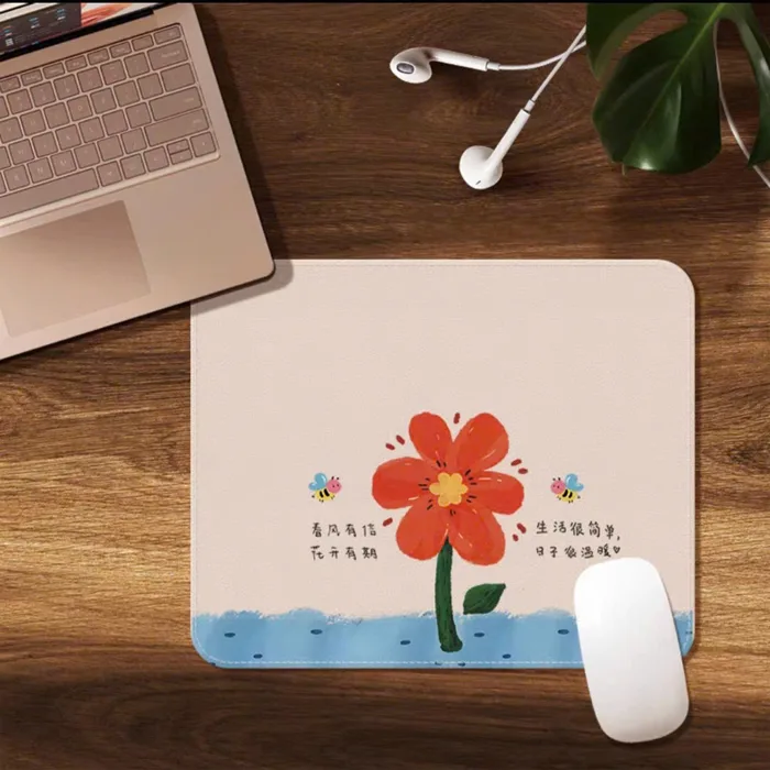 Lót Chuột Hoạ Tiết Hoa Dễ Thương – Mousepad Vải Mềm Chống Trượt, Decor Bàn  Học Bàn Làm Việc Cute