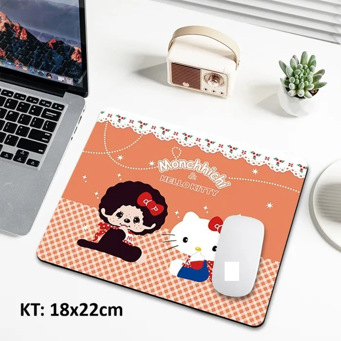 Tấm lót chuột size 18x22cm chủ đề Kitty chăm chỉ, decor bàn học bàn làm  việc TINI LCKI2