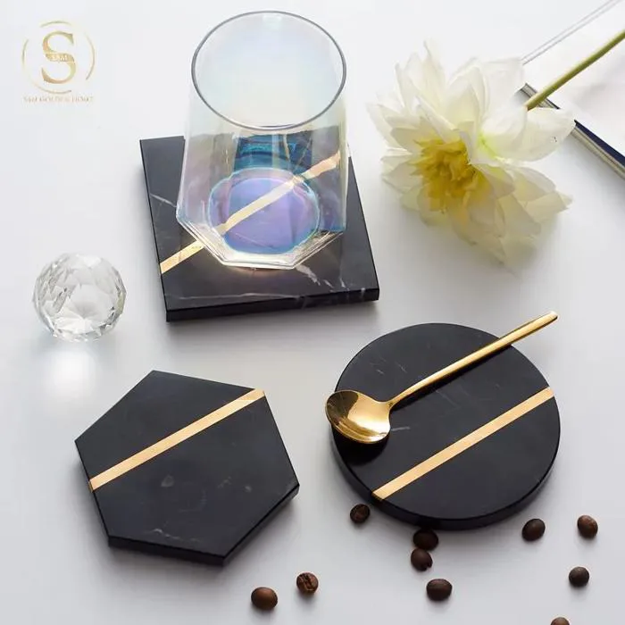 Lót ly hình vuông mặt đá cao cấp Luxury Decor