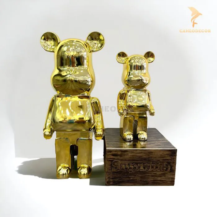 Tượng Mô Hình Gấu Bearbrick Mạ Điện 80cm – Cá Heo Decor