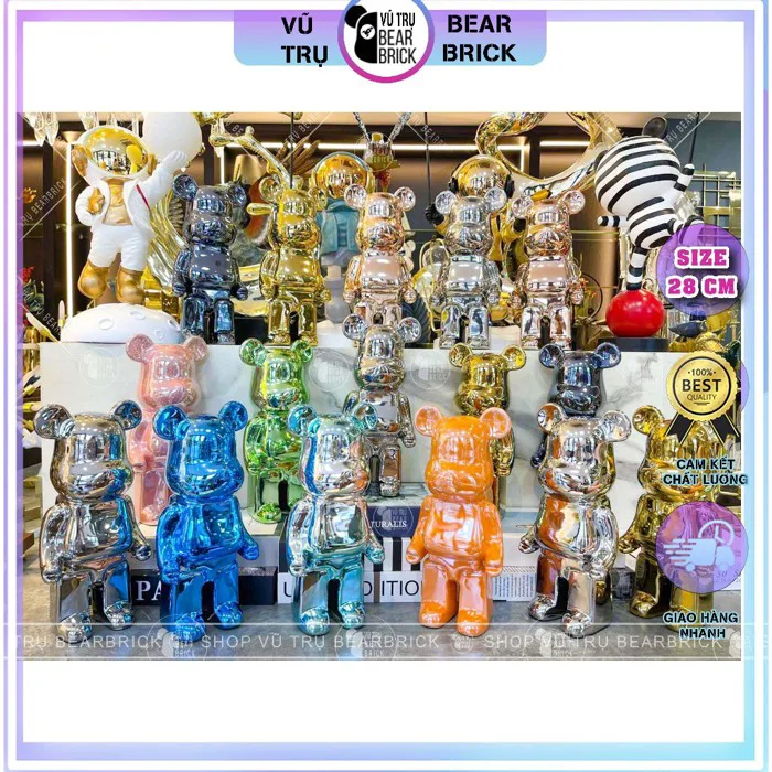 Mô Hình Tượng Gấu Bearbrick Mini Decor Trang Trí - Size 28 cm
