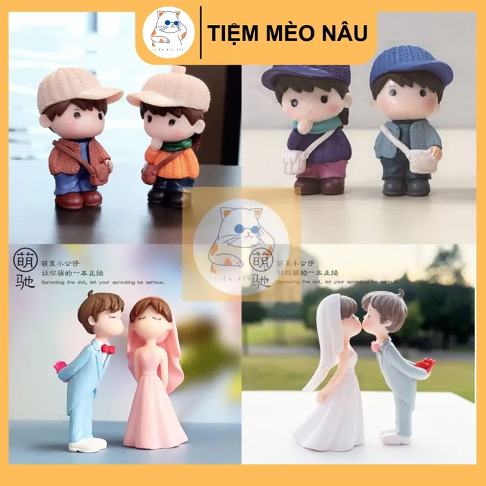 Mô Hình Couple Dễ Thương Dùng Decor Bàn Học, Bàn Làm Việc Cho Cặp Đôi, Quà  Tặng