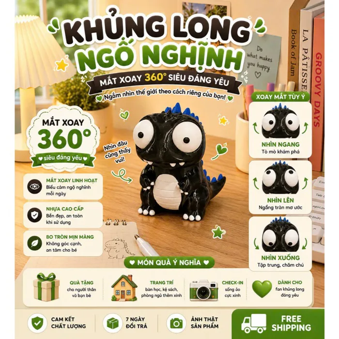 Mô Hình In 3D Mắt Xoay 360° Decor Bàn Làm Việc, bàn học - Đồ Chơi Giảm  Stress - Quà Tặng Độc Lạ, Dễ Thương cute đáng yêu