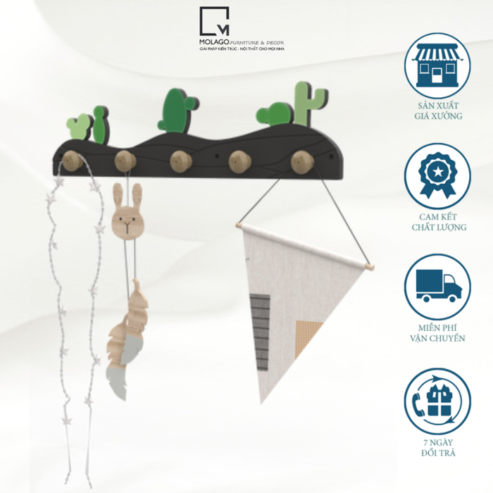Móc gỗ treo đồ, móc treo quần áo hình xương rồng MT-R | Molago – MOLAGO  Furni&Decor