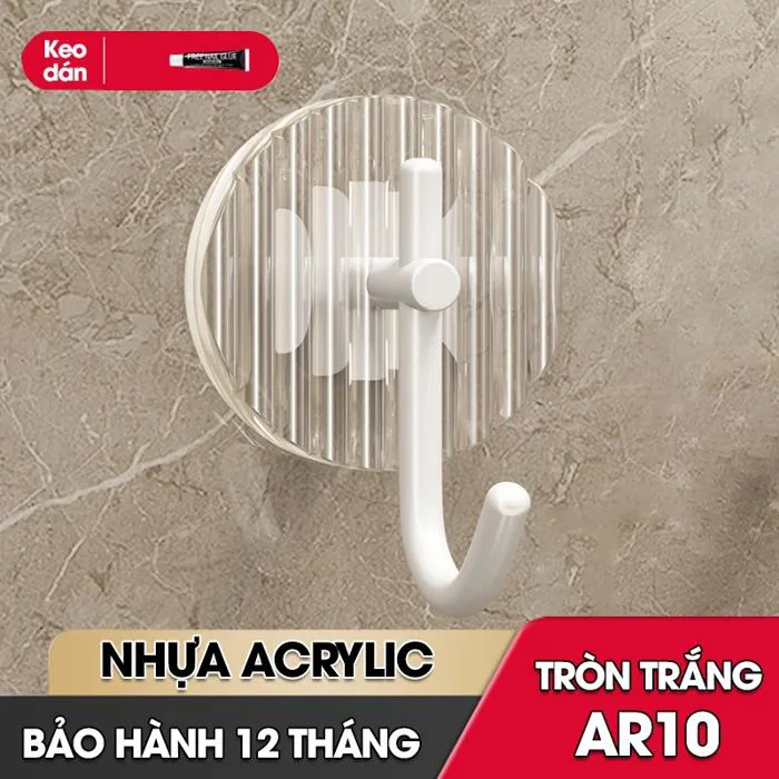 Móc treo khăn treo đồ decor phòng tắm vật liệu Acrylic cao cấp AR10 tặng  kèm keo dán | Lado Home