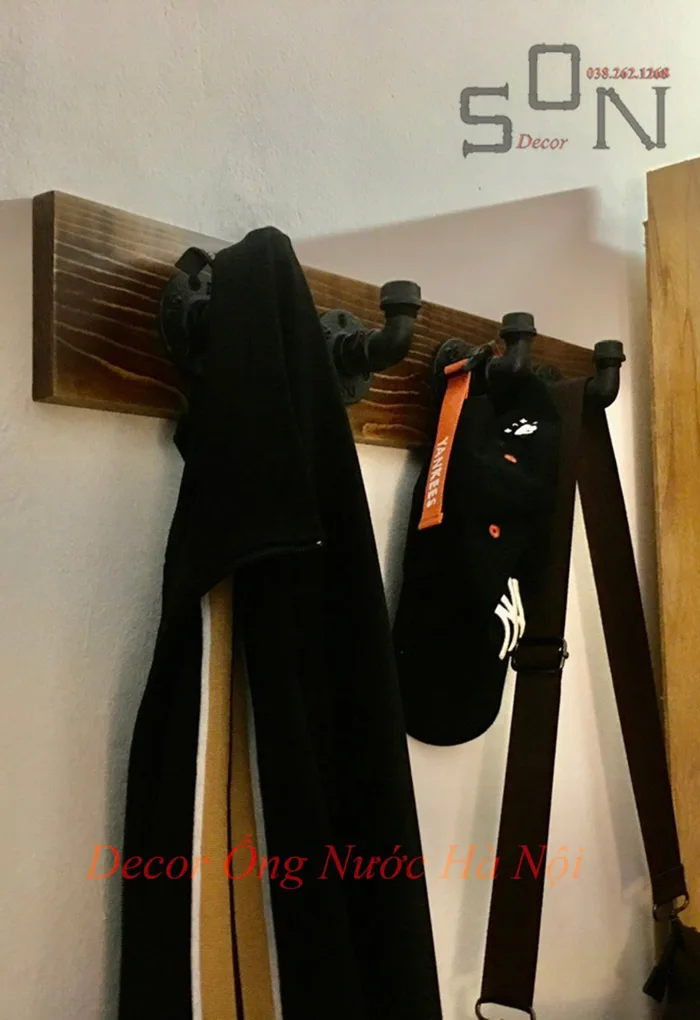Móc treo đồ bằng ống nước decor MTD4 - Decor Ống Nước Hà Nội