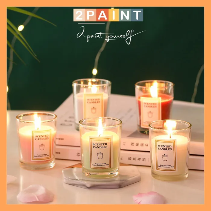 Nến thơm thiên nhiên trang trí phòng ấm áp, nến cốc SCANTED CANDEL 4x6cm  decor không khói