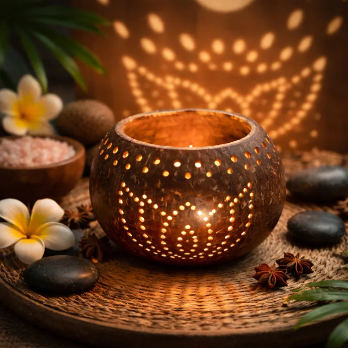 Đèn Gáo Dừa Khắc Hoa Văn Thủ Công - Combo Kèm Nến Thơm Decor Phòng Ngủ/Spa  hay Góc học tập Cực Chill | Shopee Việt Nam